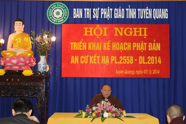 HT.Thích Gia Quang, Phó Chủ tịch HĐTS, Trưởng BTS GHPGVN tỉnh Tuyên Quang chủ trì buổi họp