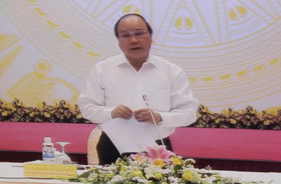 Đồng chí Nguyễn Xuân Phúc - Ủy viên Bộ chính trị - Phó Thủ tướng Chính phủ, Trưởng ban Chỉ đạo Tây Bắc phát biểu tại hội nghị.