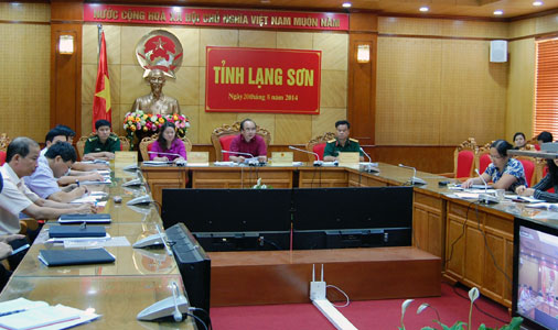Các đại biểu tham dự tại điểm cầu Lạng Sơn