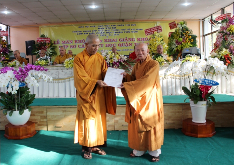 Khai giảng khóa VIII Lớp sơ cấp Phật học Q.Thủ Đức