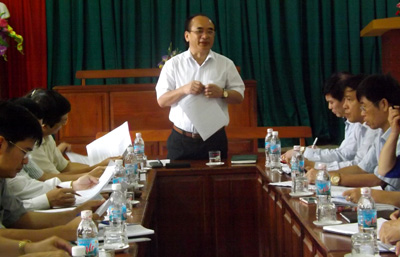 Đồng chí Lý Vinh Quang, Phó Chủ tịch UBND tỉnh phát biểu tại buổi làm việc