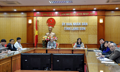 Các đại biểu tham dự tại điểm cầu Lạng Sơn