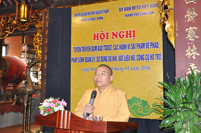 Phật giáo tỉnh Lạng Sơn tổ chức Hội nghị Tuyên truyền đảm bảo TTATGT và các hành vi sai phạm về pháo