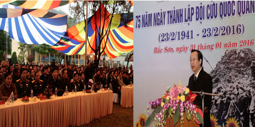Đồng chí Phạm Ngọc Thưởng, Ủy viên Ban Thường vụ Tỉnh ủy, Phó chủ tịch UBND tỉnh Lạng Sơn phát biểu tại buổi lễ kỷ niệm.