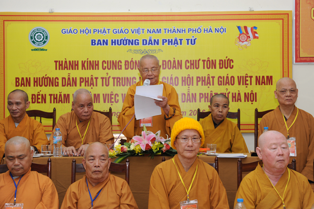 Ban hướng dẫn Phật tử Trung ương thăm và làm việc với TP Hà Nội