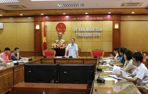 Đồng chí Nguyễn Công Trưởng phát biểu kết luận tại buổi làm việc