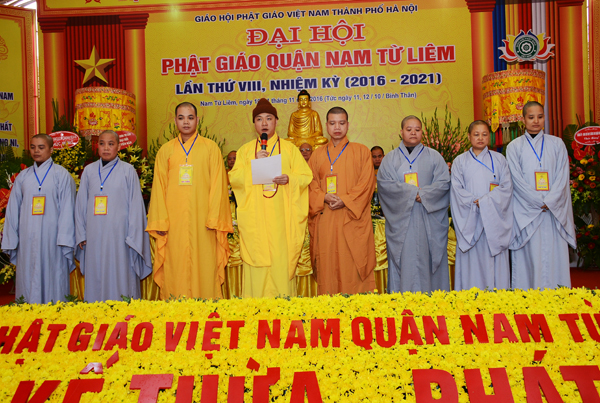 Hà Nội: Đại hội đại biểu Phật giáo Quận Nam Từ Liêm lần thứ VIII nhiệm kỳ 2016-2021