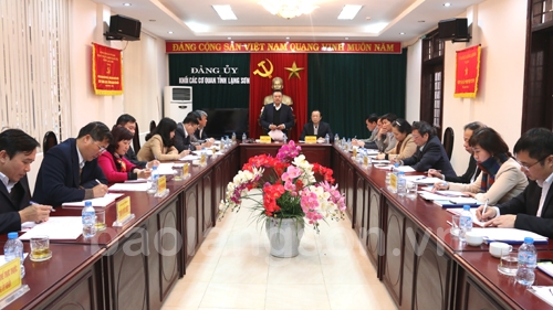 Ủy viên Trung ương Đảng, Bí thư Tỉnh ủy Lạng Sơn Trần Sỹ Thanh phát biểu kết luận tại buổi làm việc
