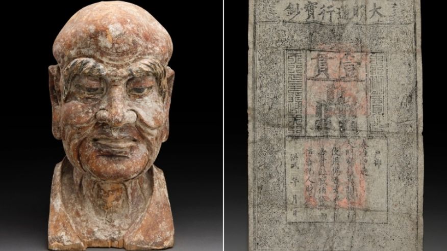 Các chuyên gia nghệ thuật ở Úc đã tìm thấy tờ tiền quý giá từ triều đại nhà Minh ẩn bên trong một tác phẩm điêu khắc bằng gỗ cổ cách đây hàng trăm năm. (Ảnh Foxnews)