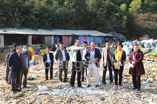 Đoàn công tác kiểm tra thực tế khu vực xử lý rác thải tại bãi rác Tân Lang