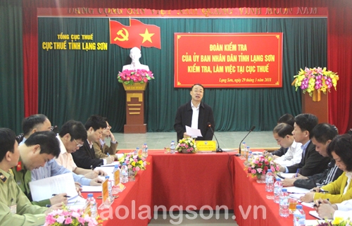 Đồng chí Nguyễn Công Trưởng, Phó Chủ tịch UBND tỉnh phát biểu kết luận buổi làm việc