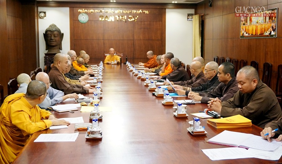 Ban Thường trực BTS Phật giáo TP thảo luận Phật sự