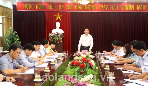 Đồng chí Nguyễn Long Hải, Phó Chủ tịch UBND tỉnh phát biểu tại buổi làm việc