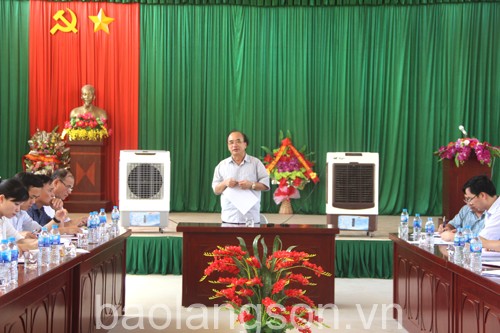 Đồng chí Lý Vinh Quang, Phó Chủ tịch UBND tỉnh phát biểu tại buổi kiểm tra