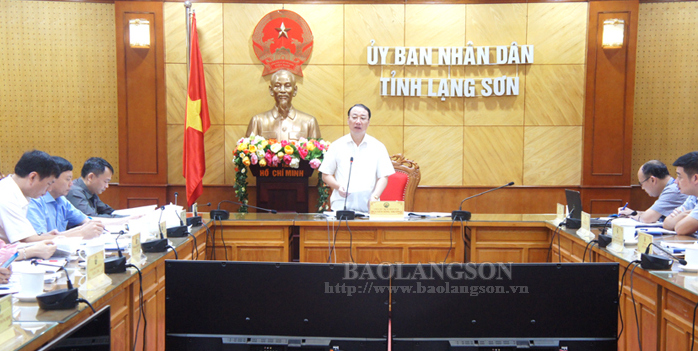 Đồng chí Nguyễn Công Trưởng, Phó Chủ tịch UBND tỉnh phát biểu tại buổi làm việc