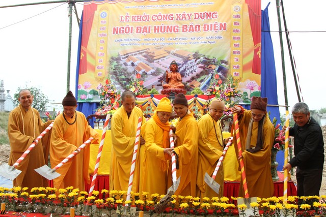 Nam Định: Lễ động thổ ngôi Đại Hùng Bảo Điện chùa Thiên Phúc