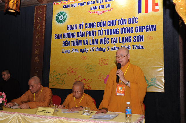 Ban hướng dẫn Phật tử Trung ương thăm và làm việc với tỉnh Lạng Sơn