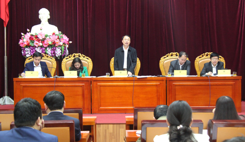 Đồng chí Nguyễn Công Trưởng, Phó Chủ tịch UBND tỉnh phát biểu chỉ đạo tại buổi làm việc
