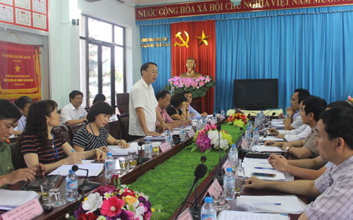 Đồng chí Nguyễn Công Trưởng, Phó Chủ tịch UBND tỉnh phát biểu tại buổi làm việc với đoàn kiểm tra của Bộ Giáo dục và Đào tạo