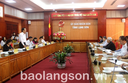 Đồng chí Phạm Ngọc Thưởng, Chủ tịch UBND tỉnh phát biểu tại buổi làm việc