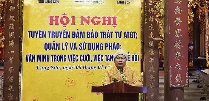 Lạng Sơn: Phật giáo tỉnh tổ chức Hội nghị Tuyên truyền đảm bảo TTATGT, quản lý và sử dụng pháo