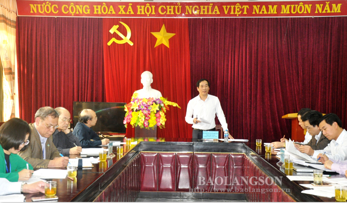 Đồng chí Dương Xuân Huyên - Phó Chủ tịch UBND tỉnh phát biểu kết luận buổi làm việc