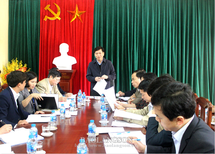 Đồng chí Nguyễn Long Hải, Phó Chủ tịch UBND tỉnh phát biểu tại buổi làm việc với Phòng Giáo dục & Đào tạo và UBND huyện Văn Quan