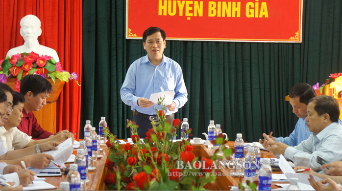 Phó Chủ tịch UBND tỉnh Nguyễn Long Hải kết luận tại buổi làm việc tại xã Vĩnh Yên