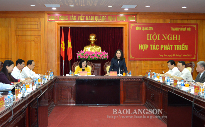 Tỉnh uỷ Lạng Sơn và Thành uỷ Hà Nội tổ chức hội nghị hợp tác phát triển