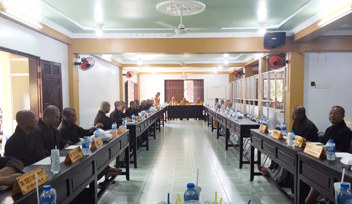 Quang cảnh buổi họp của BTS Phật giáo tỉnh Tiền Giang