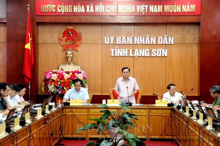 Đồng chí Phó Chủ tịch UBND tỉnh phát biểu kết luận tại phiên họp thường kỳ tháng 8/2019
