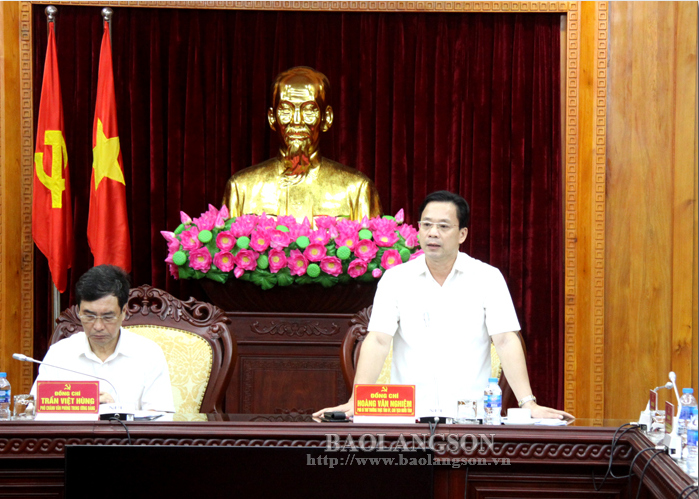 Đồng chí Hoàng Văn Nghiệm, Phó Bí thư Thường trực Tỉnh ủy, Chủ tịch HĐND tỉnh phát biểu tiếp thu các ý kiến đóng góp của đoàn kiểm tra