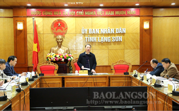 Đồng chí Nguyễn Công Trưởng, Phó Chủ tịch UBND tỉnh phát biểu chỉ đạo tại cuộc họp