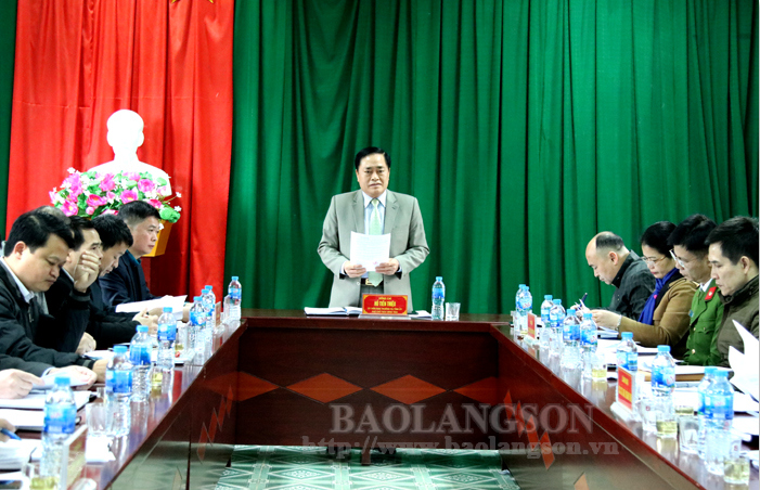 Đồng chí Hồ Tiến Thiệu, Phó Chủ tịch UBND tỉnh phát biểu tại buổi kiểm tra