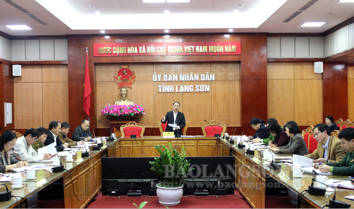 Đồng chí Nguyễn Công Trưởng, Phó Chủ tịch UBND tỉnh, Trưởng Ban Chỉ đạo thu NSNN tỉnh phát biểu kết luận cuộc họp