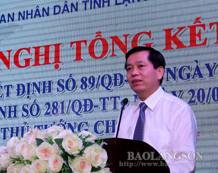 Đồng chí Nguyễn Long Hải, Phó Chủ tịch UBND tỉnh phát biểu tại hội nghị.