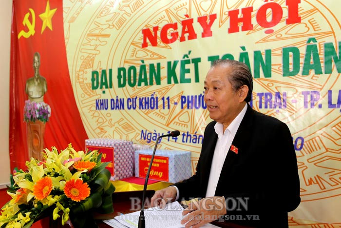 Phó Thủ tướng Thường trực Chính phủ Trương Hòa Bình phát biểu tại Ngày hội