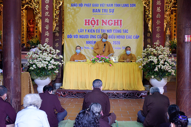 Phật giáo tỉnh tổ chức Hội nghị lấy ý kiến cử tri nơi công tác đối với người ứng cử đại biểu HĐND các cấp, nhiệm kỳ 2021-2026