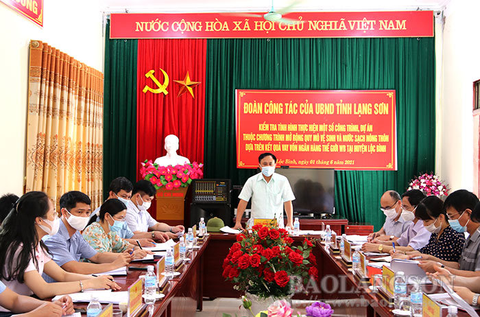 Đồng chí Lương Trọng Quỳnh, Phó Chủ tịch UBND tỉnh phát biểu tại buổi kiểm tra
