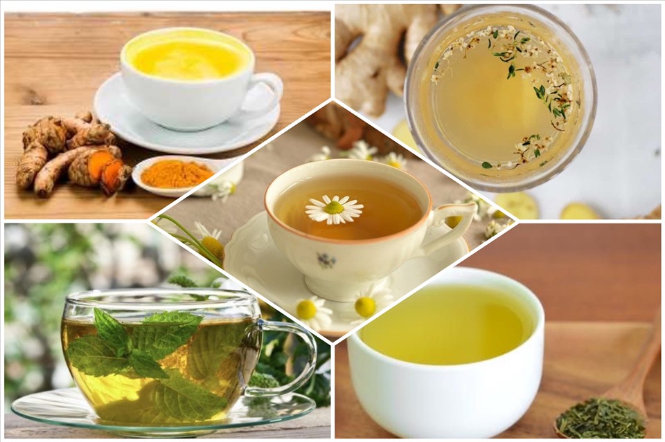 Một trong những thức uống chống viêm nổi tiếng nhất là trà hoa cúc, đã được sử dụng trong gần 5.000 năm với khả năng thúc đẩy sức khỏe và tuổi thọ. Đồ hoạ: Minh Thư