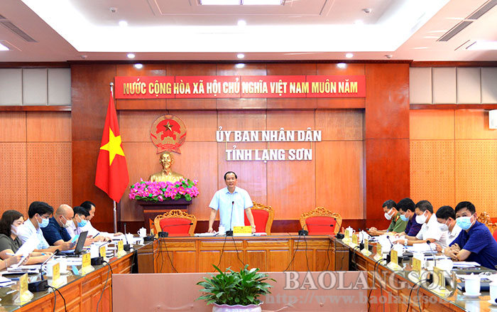 Đồng chí Dương Xuân Huyên, Phó Chủ tịch Thường trực UBND tỉnh phát biểu ý kiến tại cuộc họp