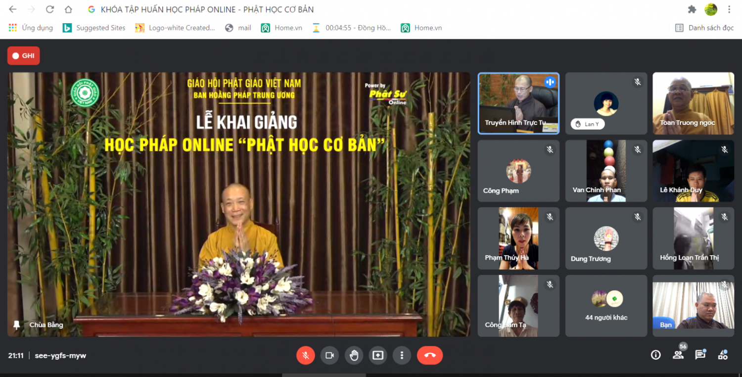 Khai giảng khoá tập huấn học pháp online “Phật học cơ bản”