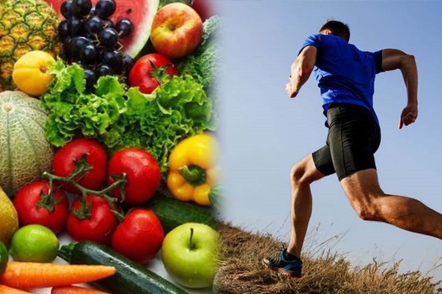 Ăn nhiều rau xanh và tập luyện là giải pháp tốt để giảm mỡ máu. Đồ hoạ: Vy Vy