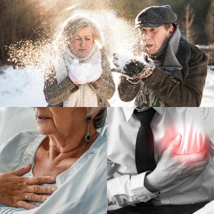 Người lớn tuổi cần giữ ấm cơ thể và chăm sóc sức khỏe cẩn thận hơn khi trời lạnh, đặc biệt là những người có bệnh tim. Ảnh minh họa Đồ họa: B.C
