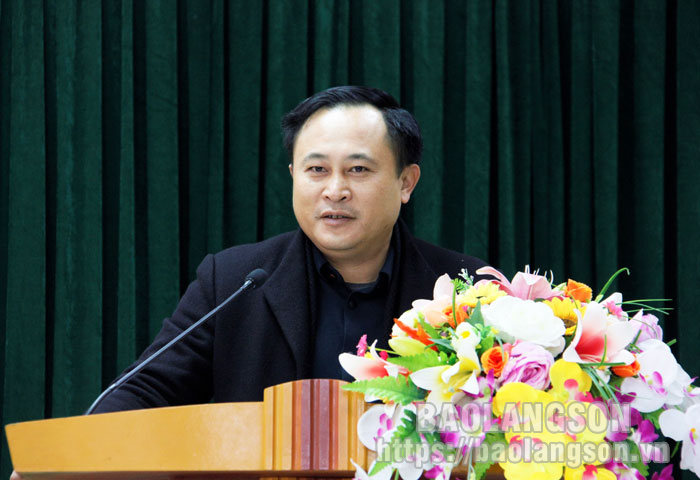 Đồng chí Lương Trọng Quỳnh, Tỉnh ủy viên, Phó Chủ tịch UBND tỉnh phát biểu chỉ đạo hội nghị