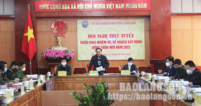 Đồng chí Lương Trọng Quỳnh, Phó Chủ tịch UBND tỉnh phát biểu tại hội nghị