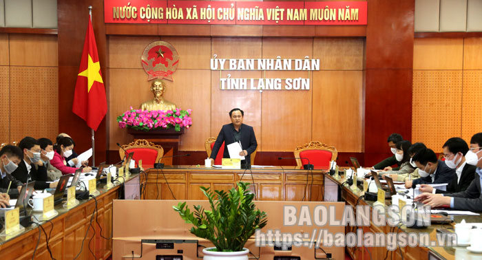 Đồng chí Lương Trọng Quỳnh, Phó Chủ tịch UBND tỉnh kết luận cuộc họp
