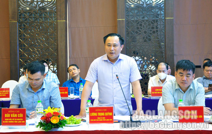 Đồng chí Lương Trọng Quỳnh, Phó Chủ tịch UBND tỉnh phát biểu tại buổi làm việc