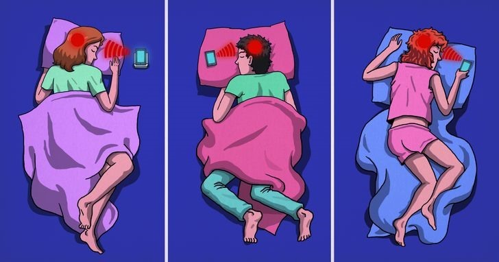 Đặt điện thoại ở cạnh khi ngủ có thể ảnh hưởng đến sức khỏe của bạn. ẢNh: Bright Side