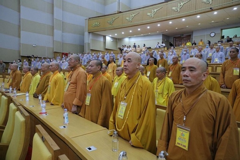 Nghi thức chào Quốc kỳ, Đạo kỳ tại phiên trù bị Đại hội đại biểu Phật giáo tỉnh Hưng Yên